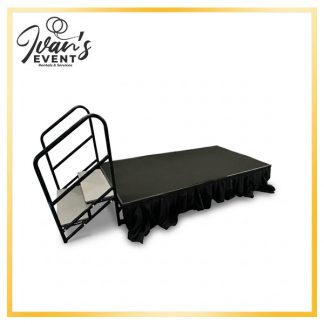 Portable Stage 4x8 Rental, event stage rental, mobile stage hire LA, stage platform rental, small stage rental, event equipment Los Angeles, stage setup services, 4x8 stage platform, party stage rental