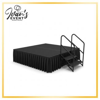 Portable Stage 8x8 rental, event stage hire LA, small stage rental Los Angeles, modular stage rental, portable platform rental, event equipment Los Angeles, stage setup services, pop-up stage LA, outdoor stage rental