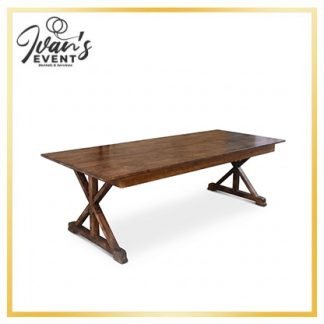 Farm Table 8FT Rental ,Rustic wedding tables Los Angeles, Wood farm tables LA, Event rentals Los Angeles, Vintage table rental, Party rentals LA, Wedding decor rentals, Long farm tables, Special event furniture rental