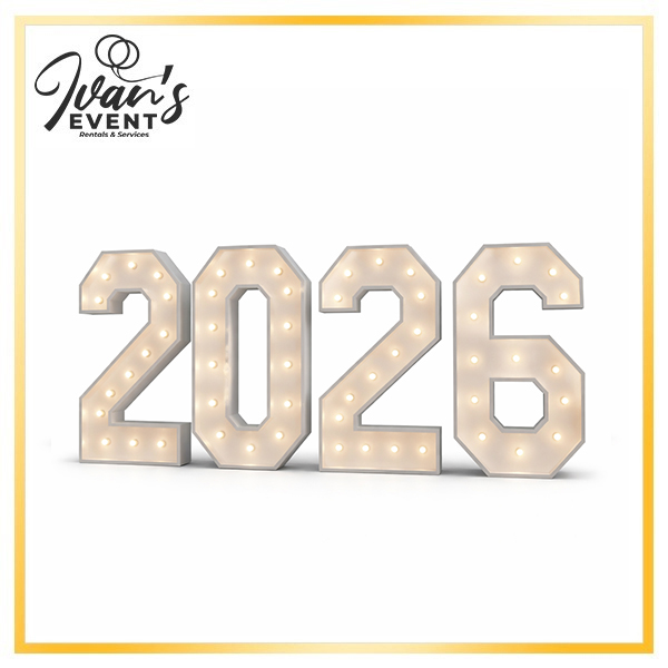 2026 Marquee Letters rental, event rentals Los Angeles, giant illuminated letters, light up numbers 2026, LA party rentals, custom event decor, birthday party rentals, wedding marquee lights, corporate event signage